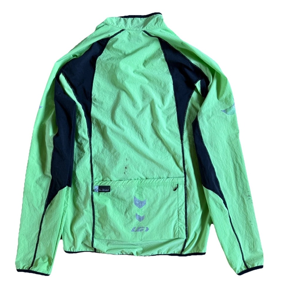 VTG Louis Garneau Fill-Zip Windbreaker Cycling Jacket Mens‎ S Green Lightweight - Picture 3 of 10